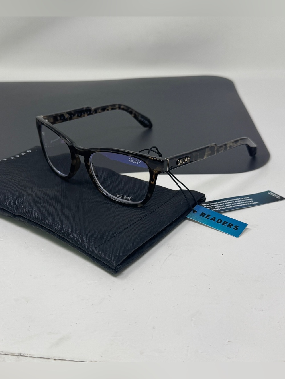 Quay Mini Hardwire Blue Light Glasses reading glasses +2.00 tortoise